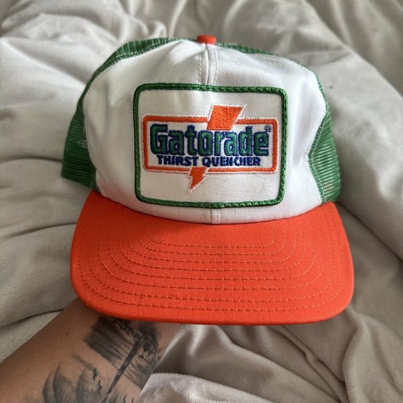 Vintage Gatorade Big Patch Hat Cap Trucker Hat SnapBack USA Made